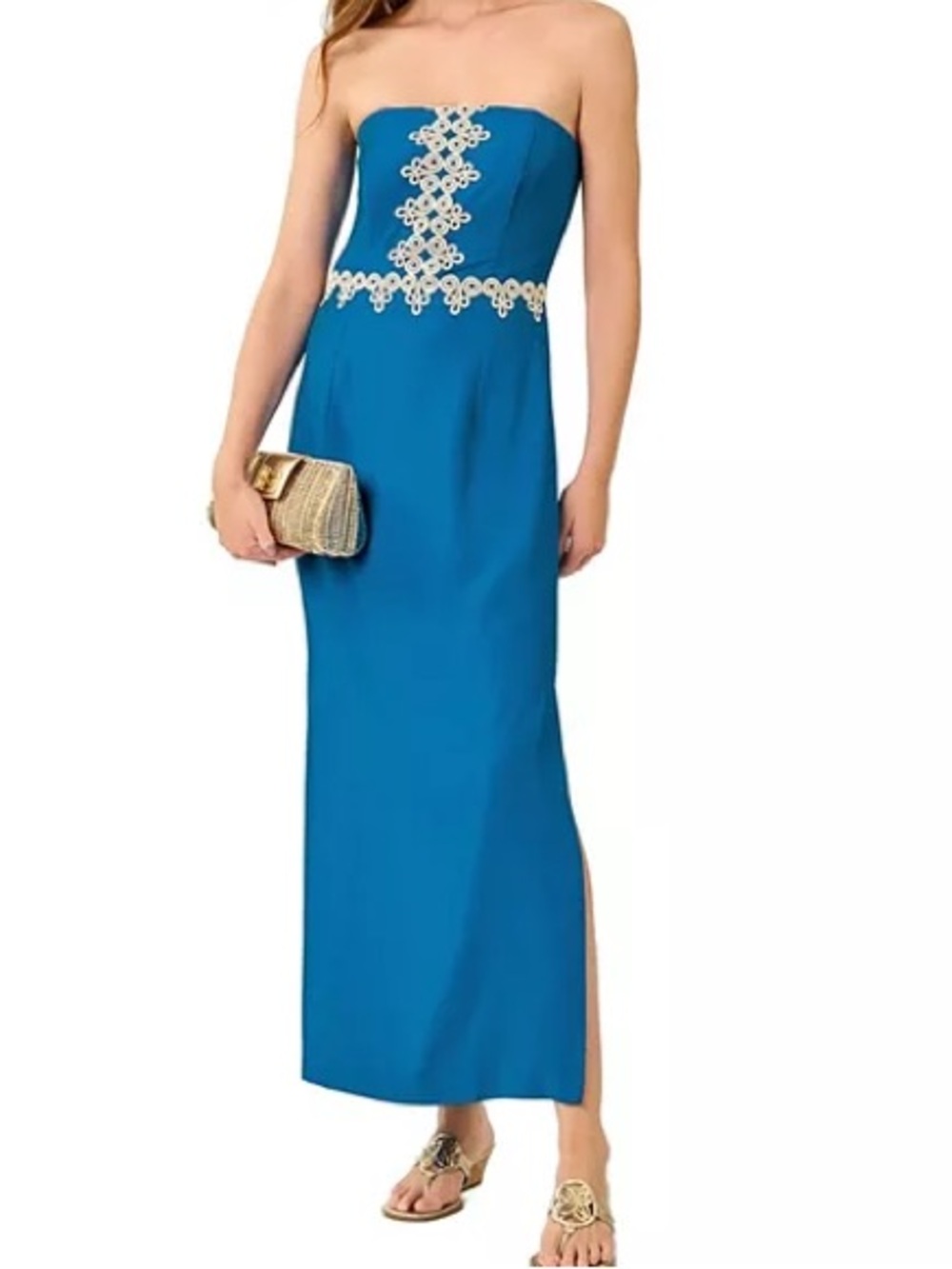 Lilly Pulitzer Kristella Strapless Maxi Dress Nassau Blue